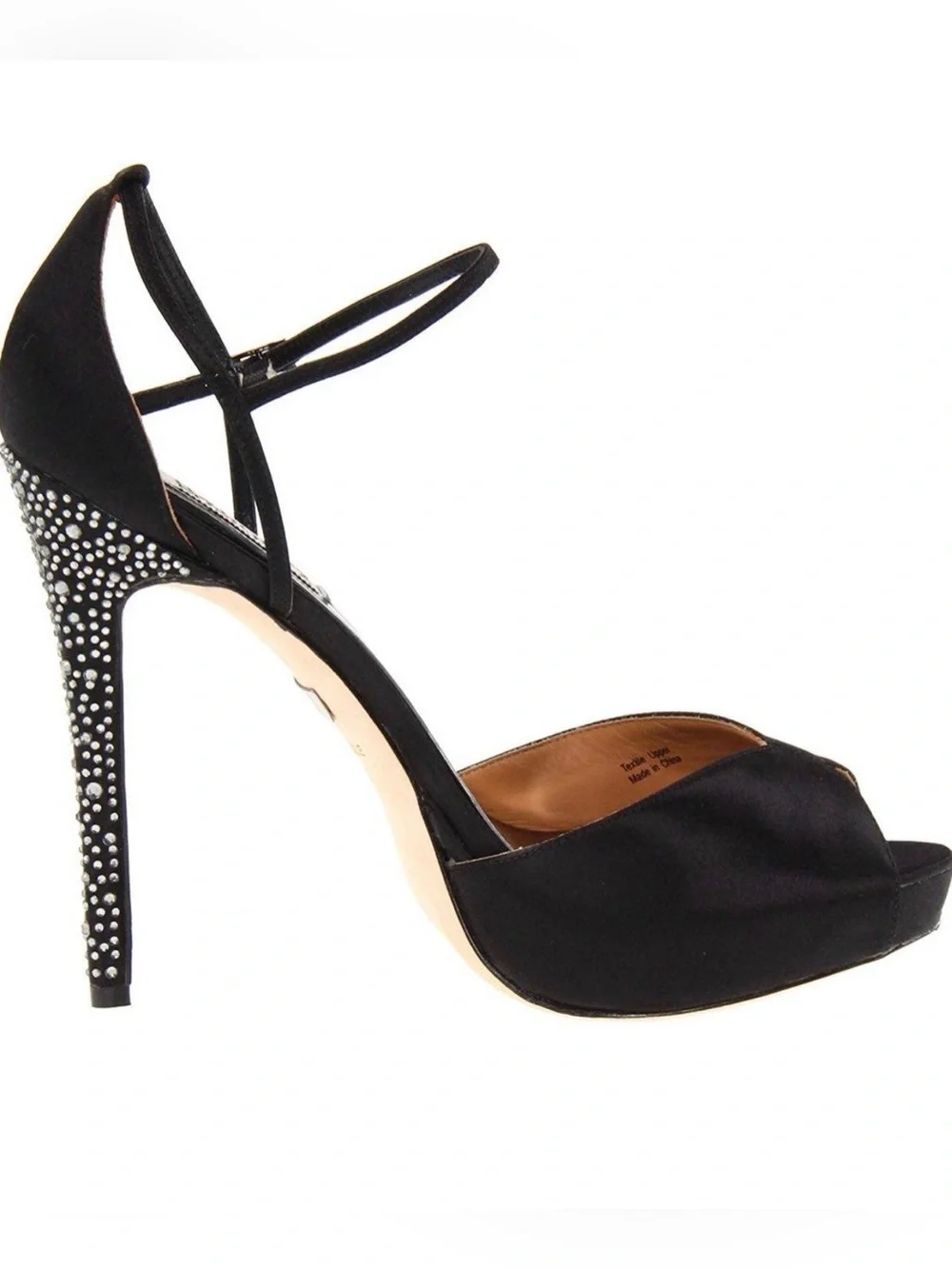 NEW! Badgley Mischka Violeta open-toe pumps with Rhinestones Sz 9.5